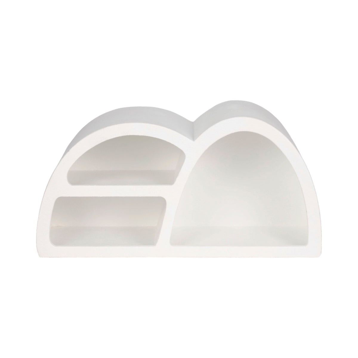 Long Curved 3 Shelf Wall Storage - White