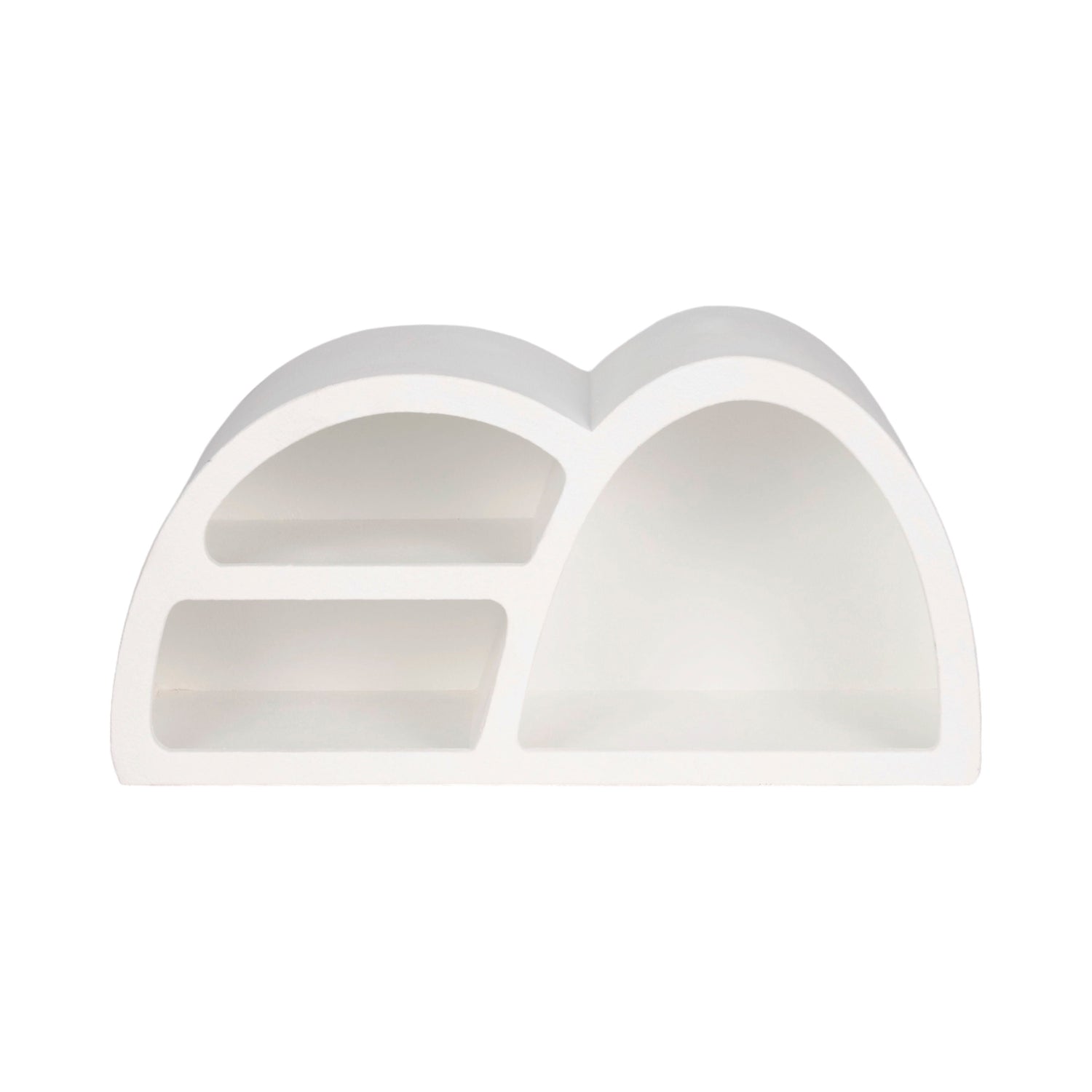 Long Curved 3 Shelf Wall Storage - White