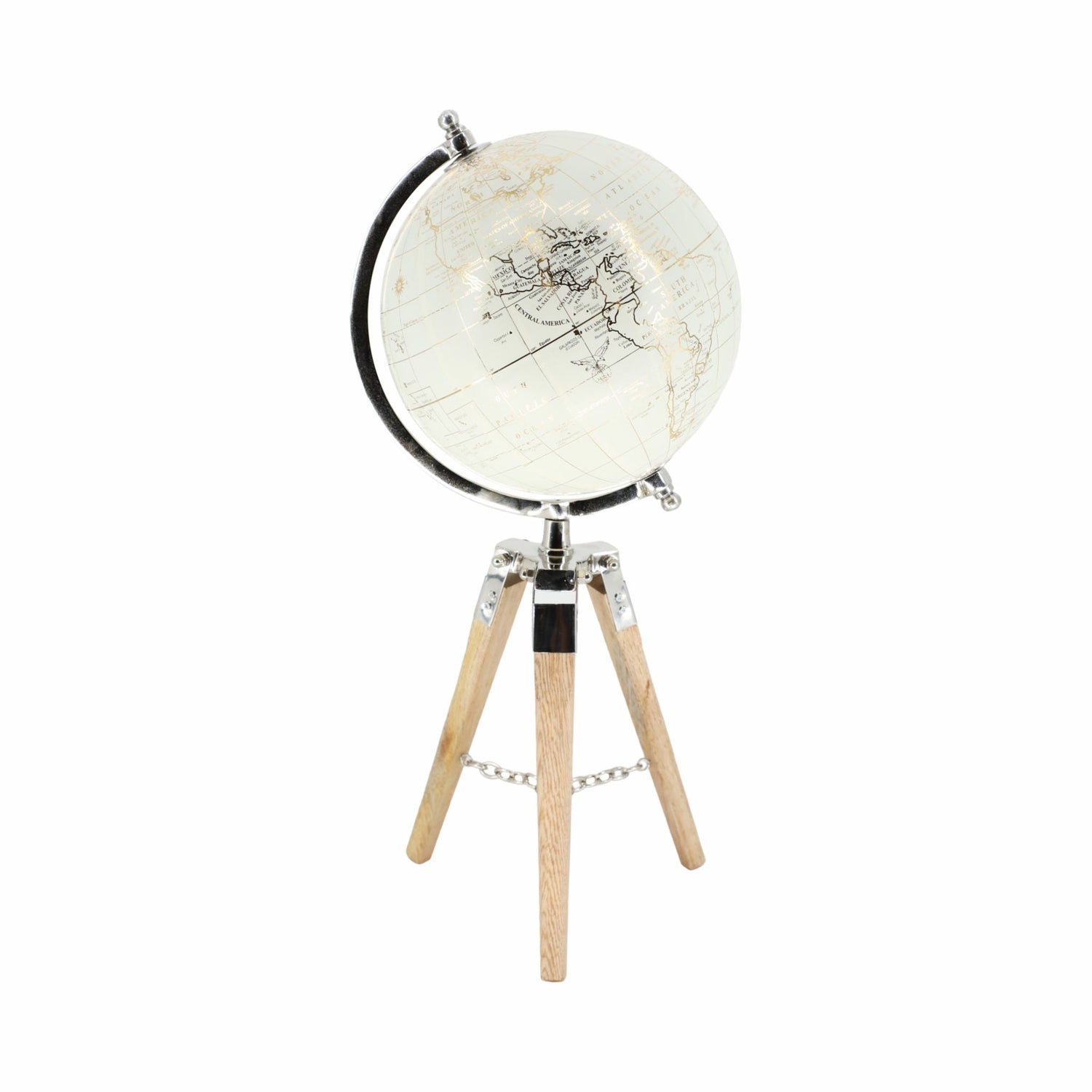 Globe On Tripod 8" - Beige