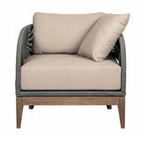 Orbit - 4 Piece Outdoor Patio Conversation Set - Weathered Eucalyptus / Taupe