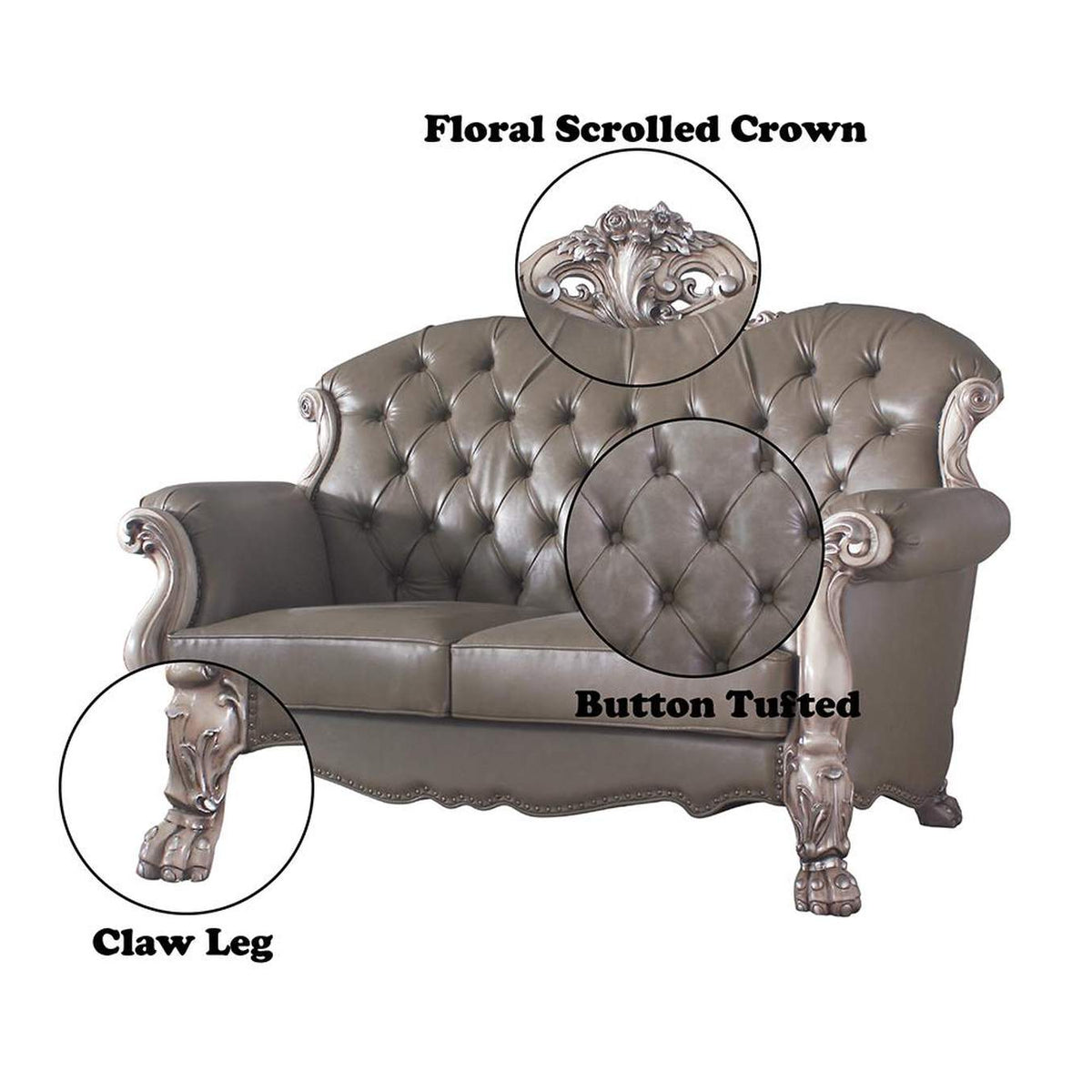 58176 Dresden Loveseat with 3 Pillows
