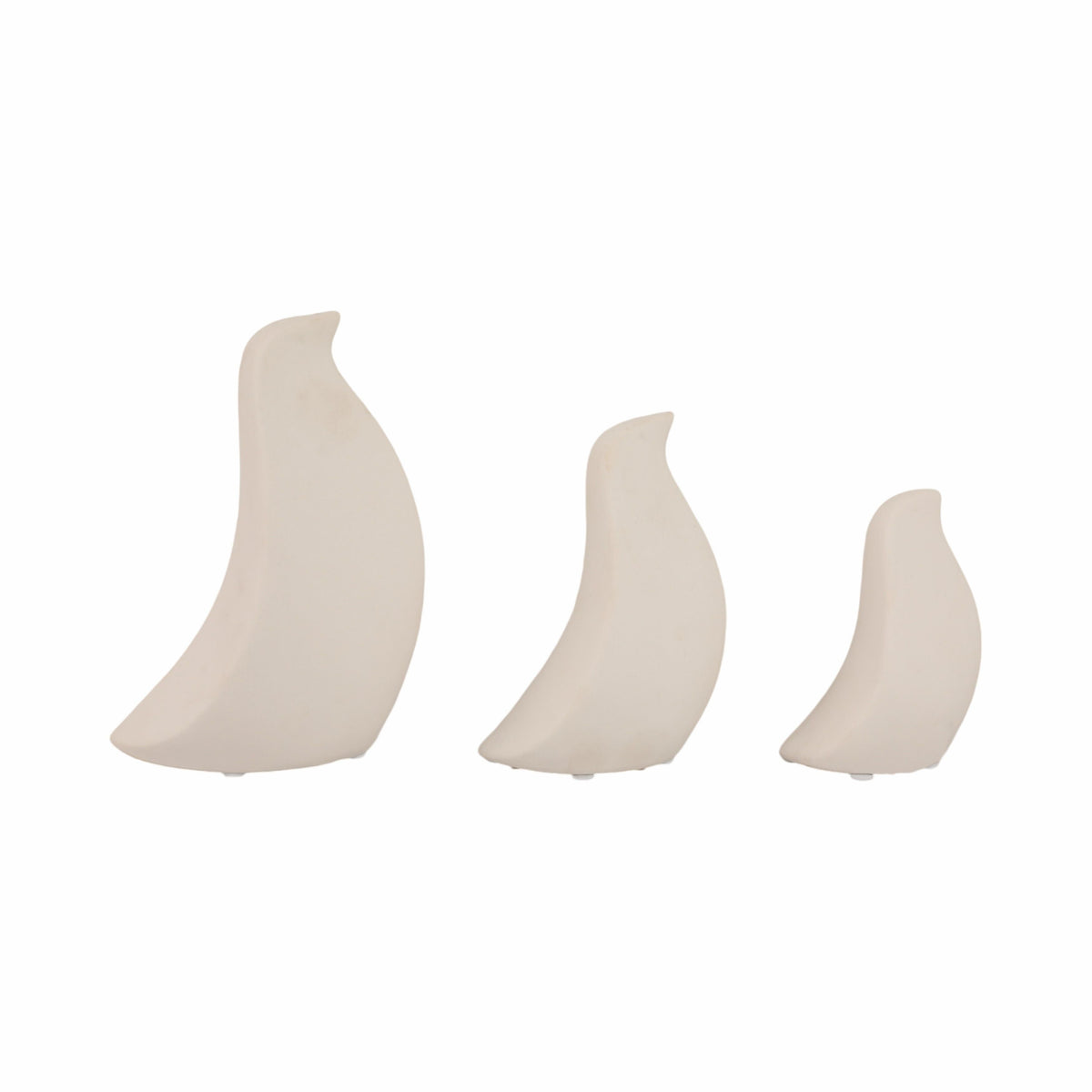 5" / 7" / 8" Corvallis Bird Statuary (Set of 3) - White