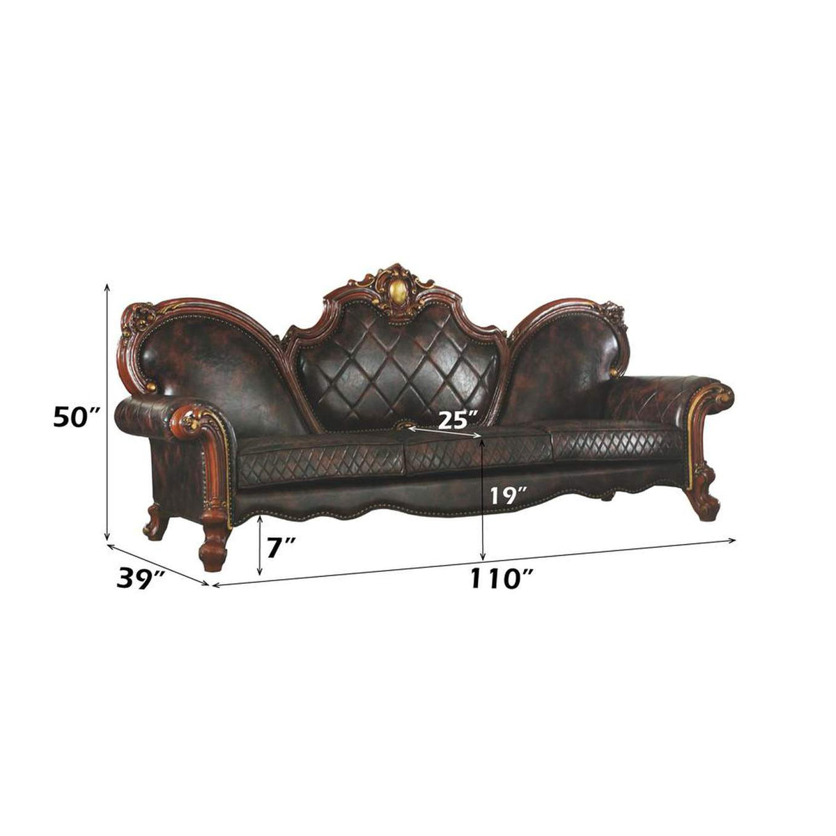 58220 Picardy Oversized Sofa with 5 Pillows