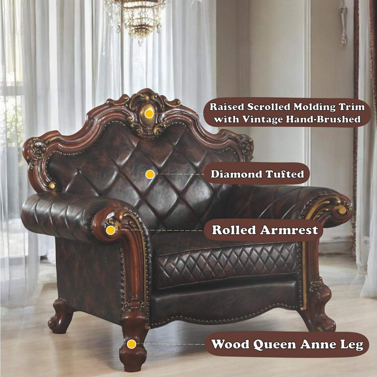 58222 Picardy Chair with Pillow
