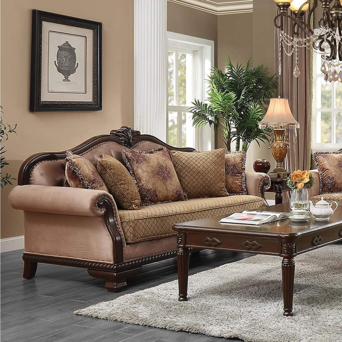 58265 Chateau De Ville Sofa with 5 Pillows - Same Lv01588