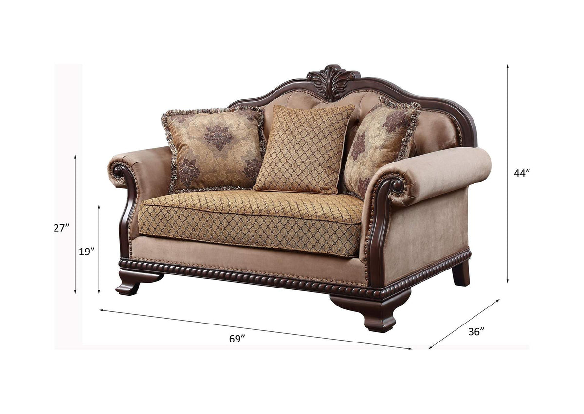 58266 Chateau De Ville Loveseat with 3 Pillows - Same Lv01589