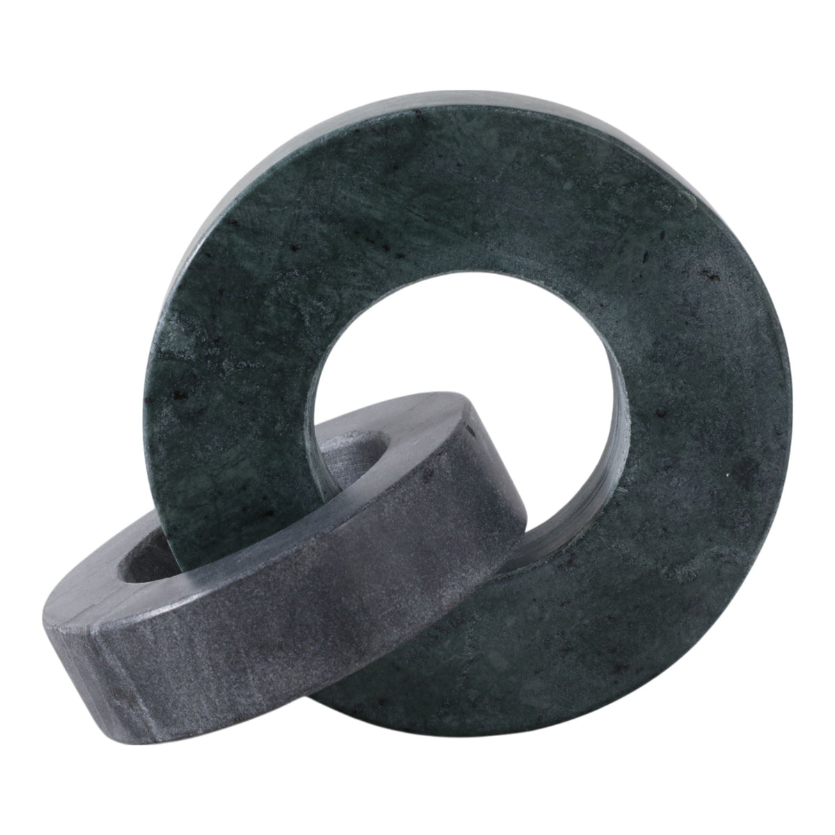 8" x 6" Marble Double Ring - Green / Black