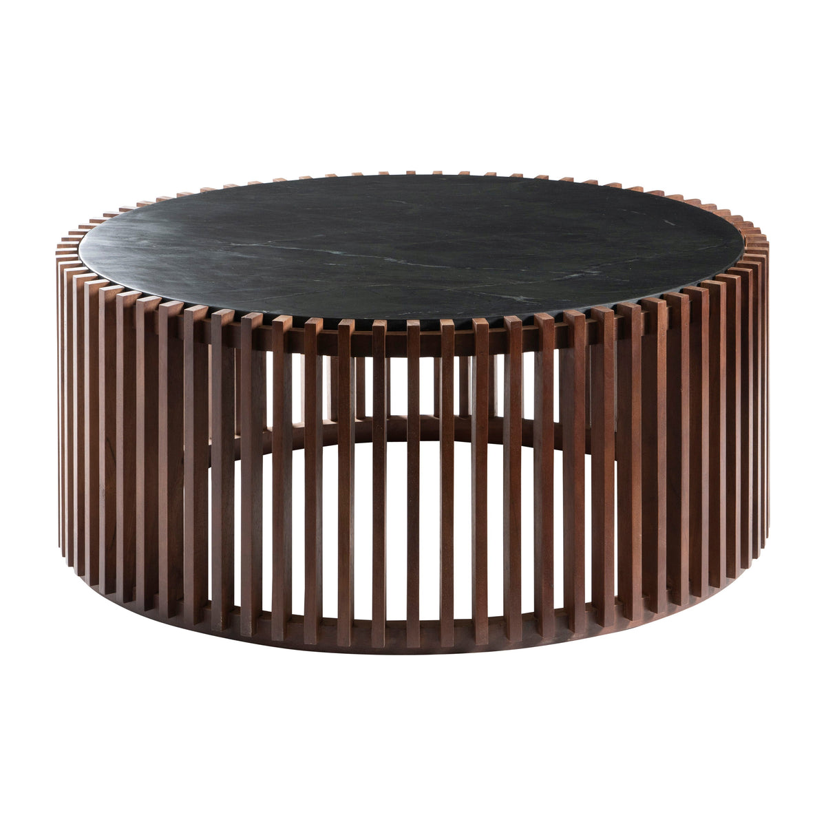Wemley Slatted Acacia Wood Coffee Table - Brown