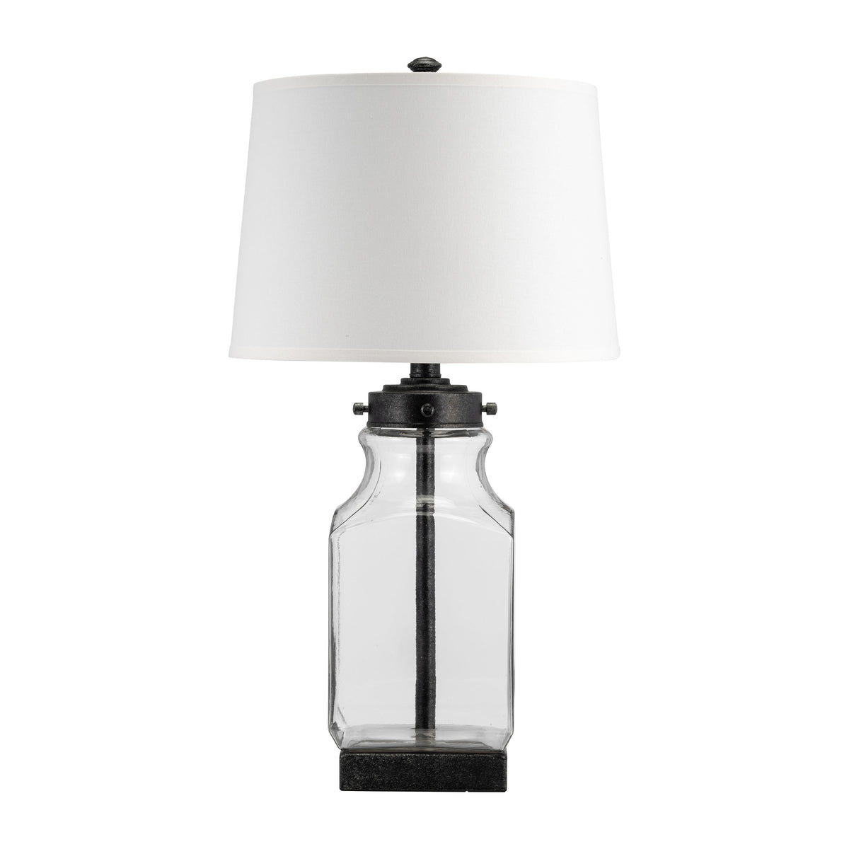 Bottle Table Lamp - Clear / White