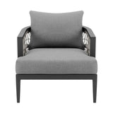 Zella - Outdoor Patio Armchair - Light Gray / Earl Gray