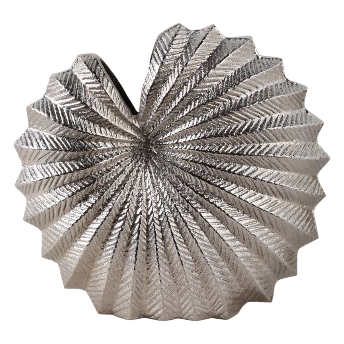 14" x 14" Seashell Metal Vase - Silver