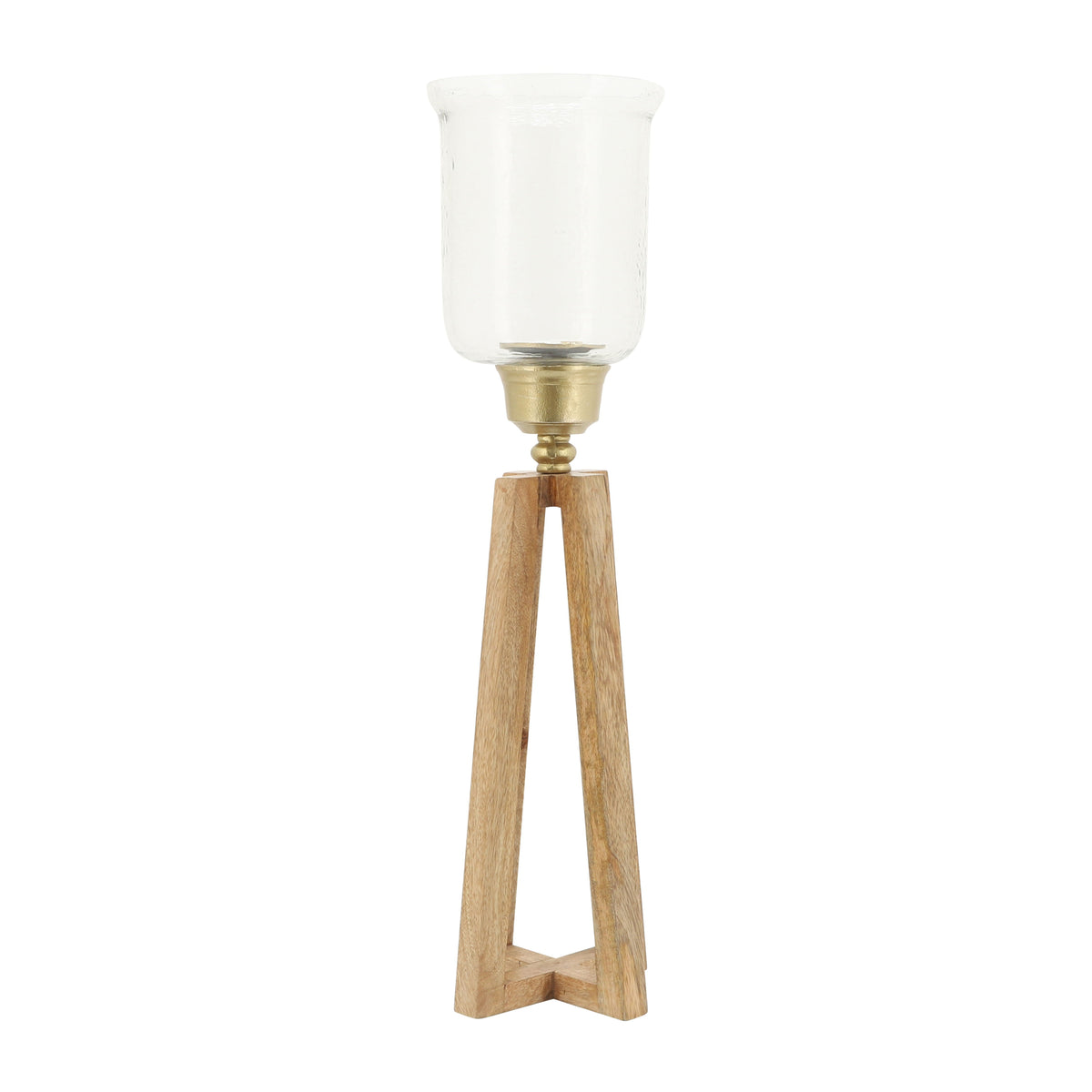 Wood Torch Candle Holder 23" - Natural