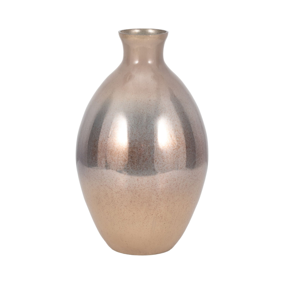 Glass 15" Bulbous Vase - Champagne
