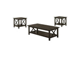 5909 Rachelle 3-piece Rectangular Coffee Table Set Deep Merlot
