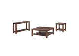 3F4121 Meadow Solid Wood Square Coffee Table In Brick Brown
