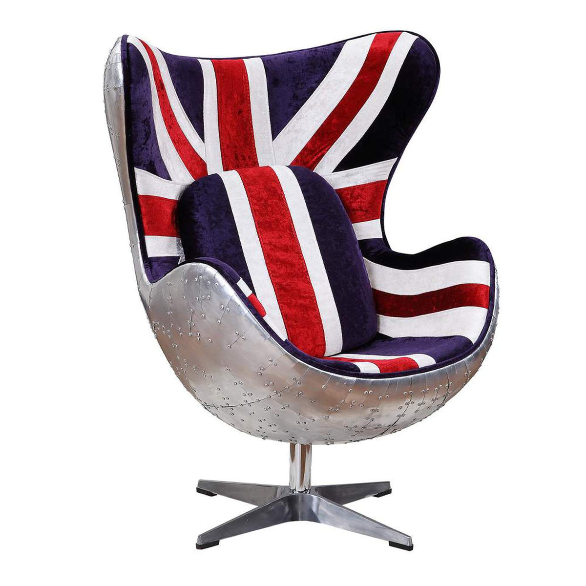 59835 Brancaster British Flag Accent Chair with Swivel