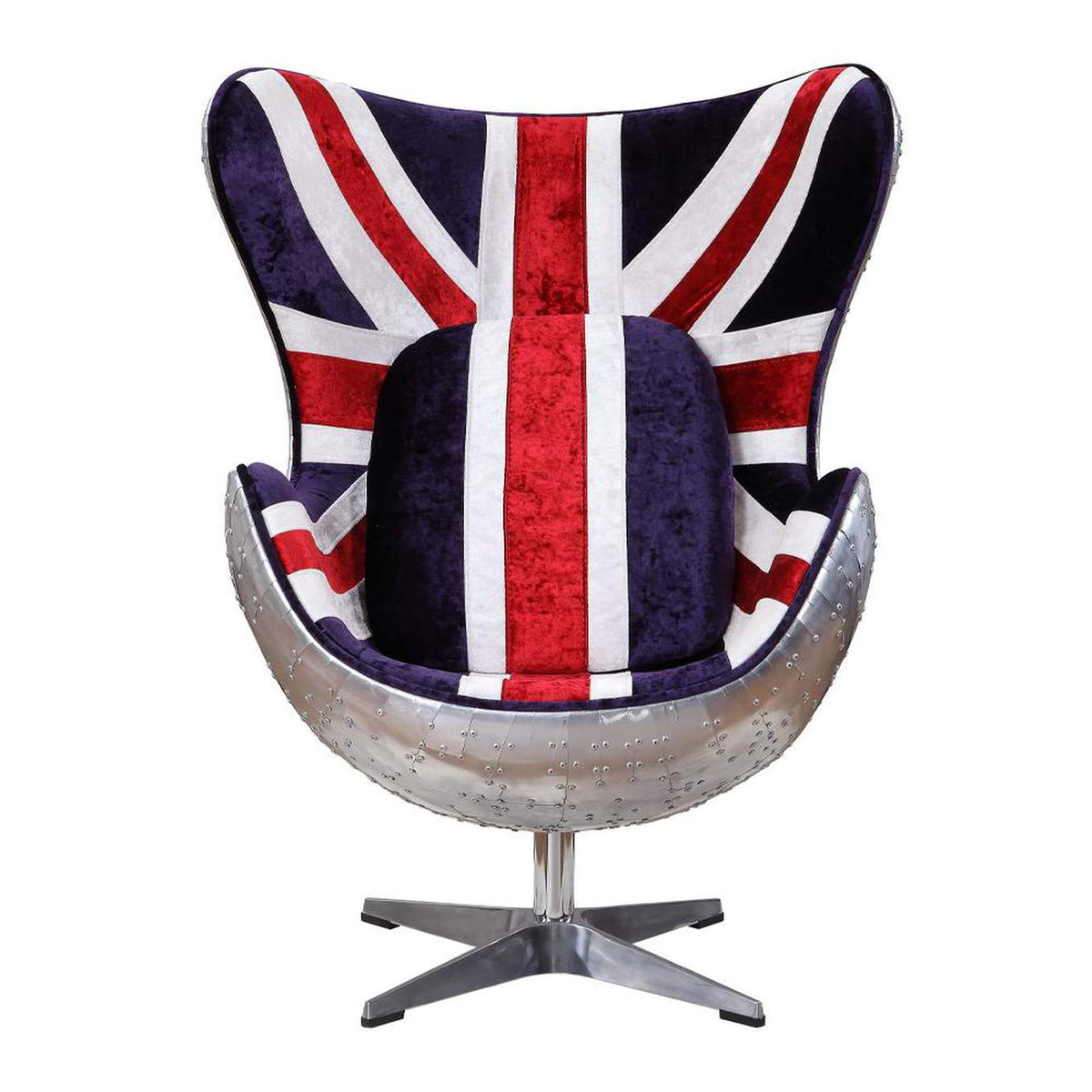 59835 Brancaster British Flag Accent Chair with Swivel