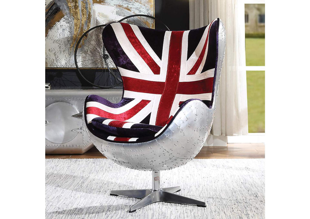 59835 Brancaster British Flag Accent Chair with Swivel