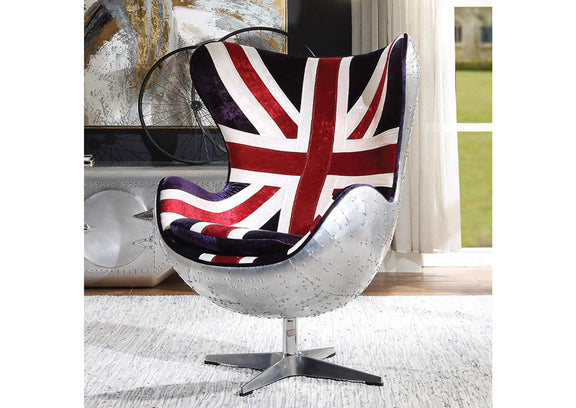 59835 Brancaster British Flag Accent Chair with Swivel