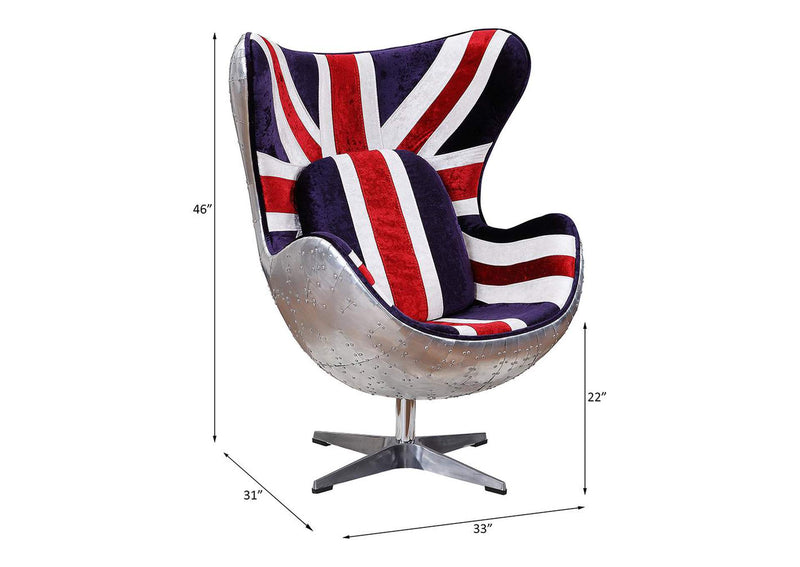 59835 Brancaster British Flag Accent Chair with Swivel