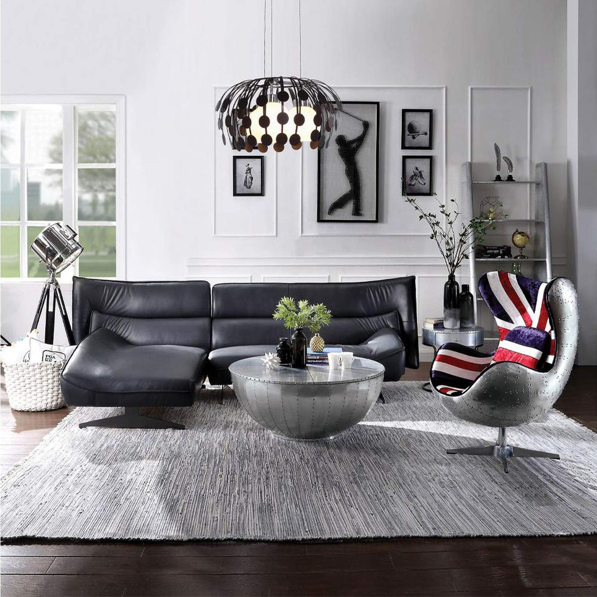 59835 Brancaster British Flag Accent Chair with Swivel