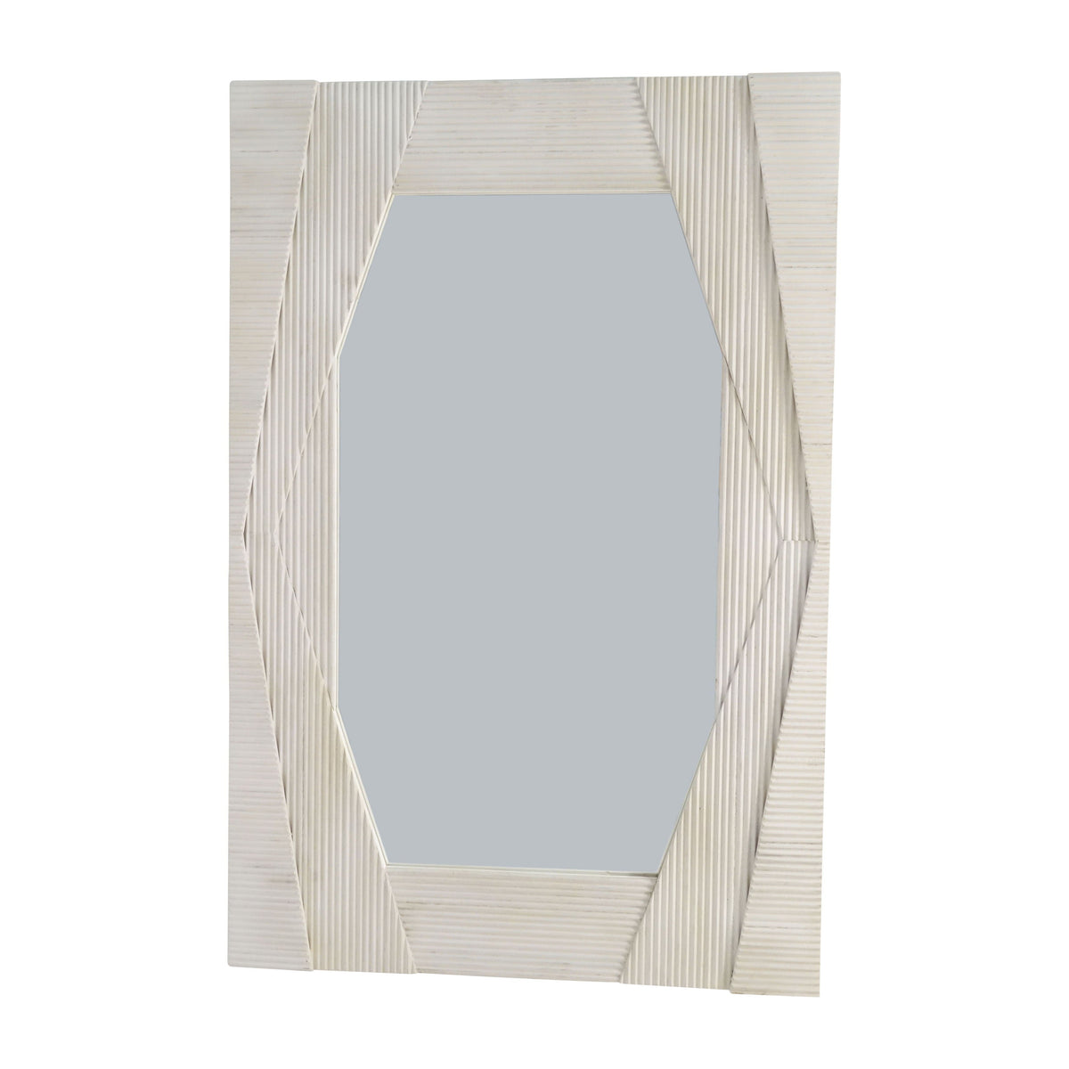 54 x 36" Harlow Carved Wood Wall Mirror - White
