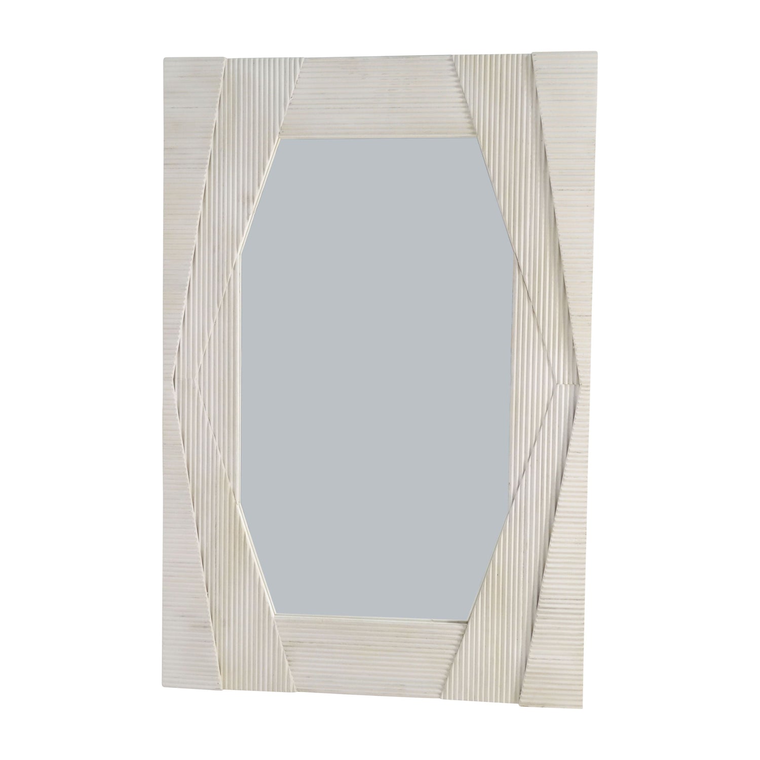 54 x 36" Harlow Carved Wood Wall Mirror - White