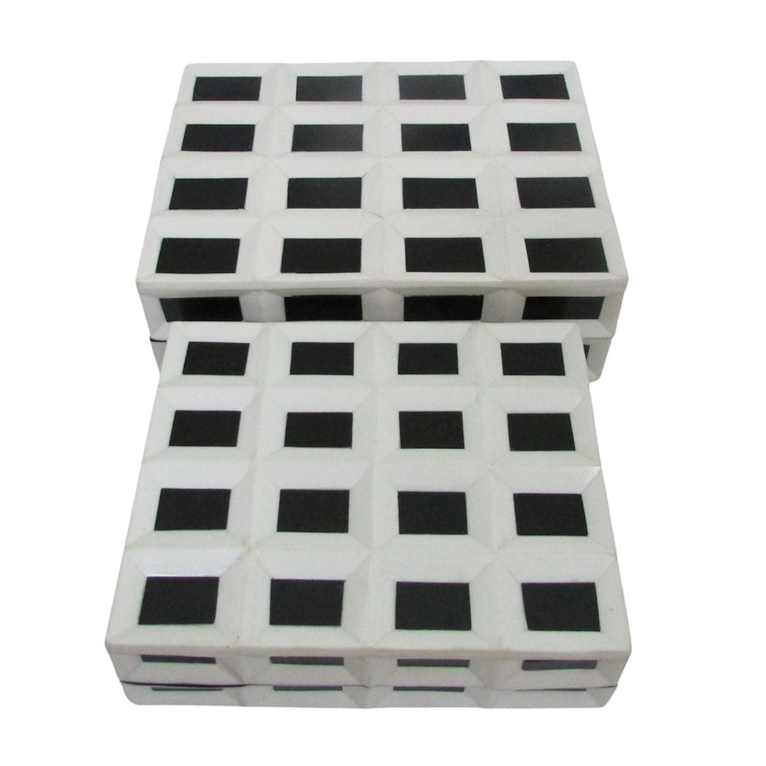10" / 12" Hulette Black & White Boxes (Set of 2) - Black / White