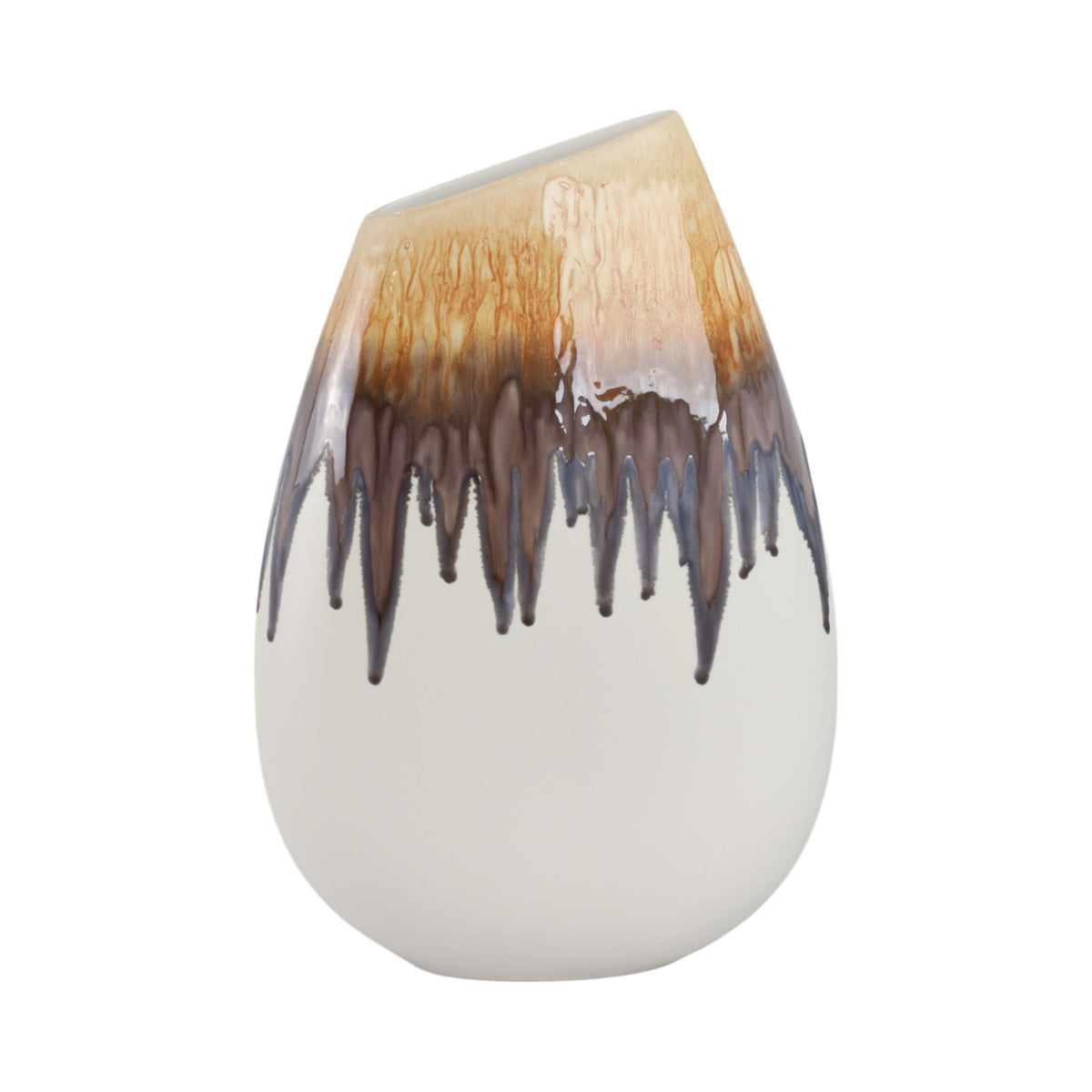 Almada Small Oversized Portugal Vase - White / Orange