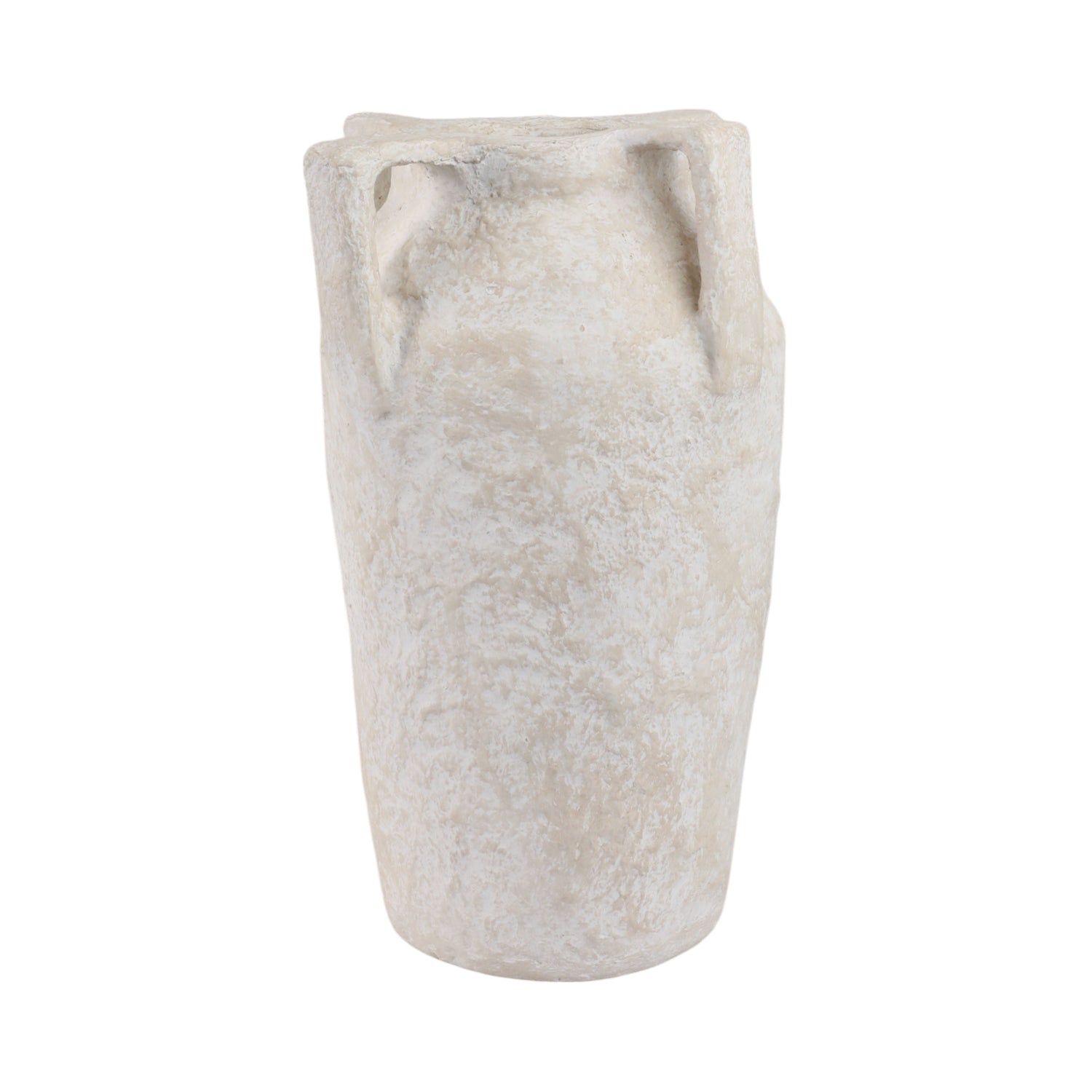 12" Paper Mache Handle Vase - White
