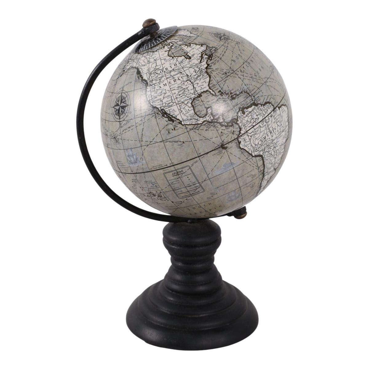 6" Foster Teal Globe - Gray / Black