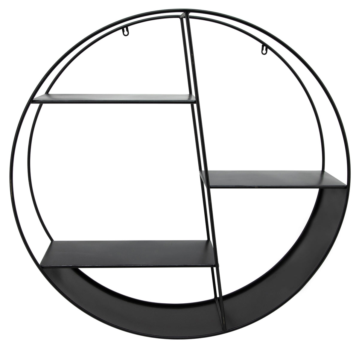 Metal 4-Layered Round Shelf 32" - Black