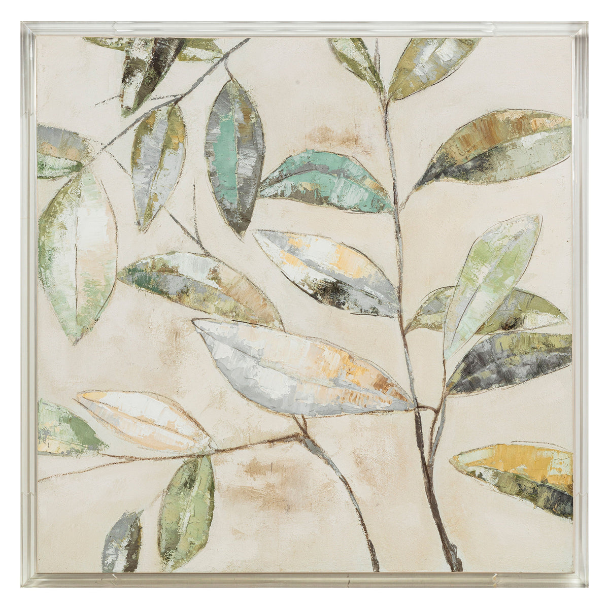 Lambeth Acrylic Frame Handpainted Wall Art - Multi