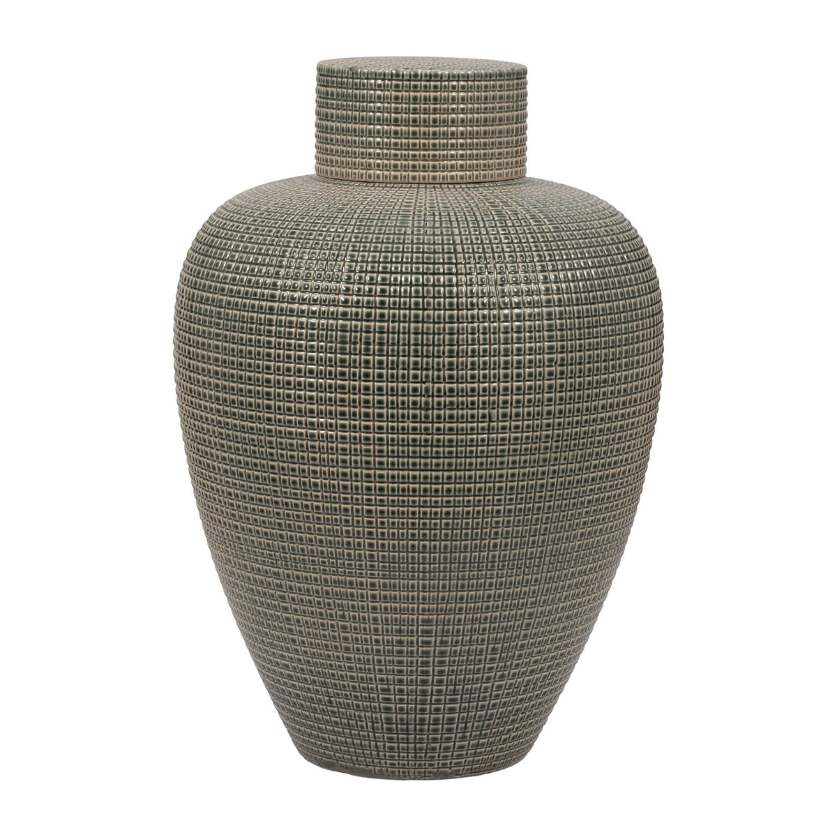 Large Lidded Jar - Green
