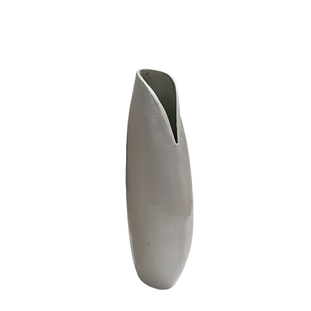 13" Cohen Shell Shaped Metal Vase - Ivory / Beige
