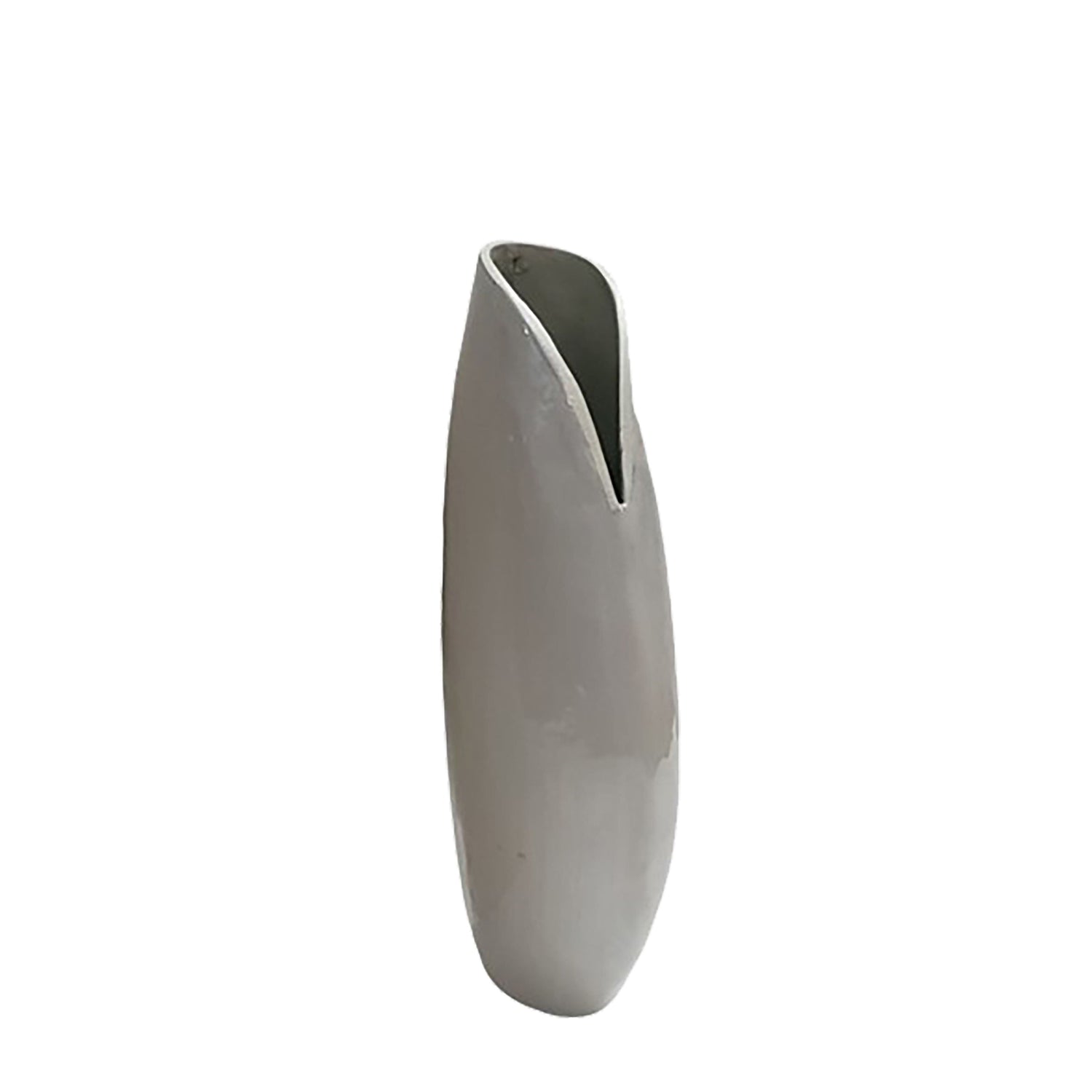 13" Cohen Shell Shaped Metal Vase - Ivory / Beige