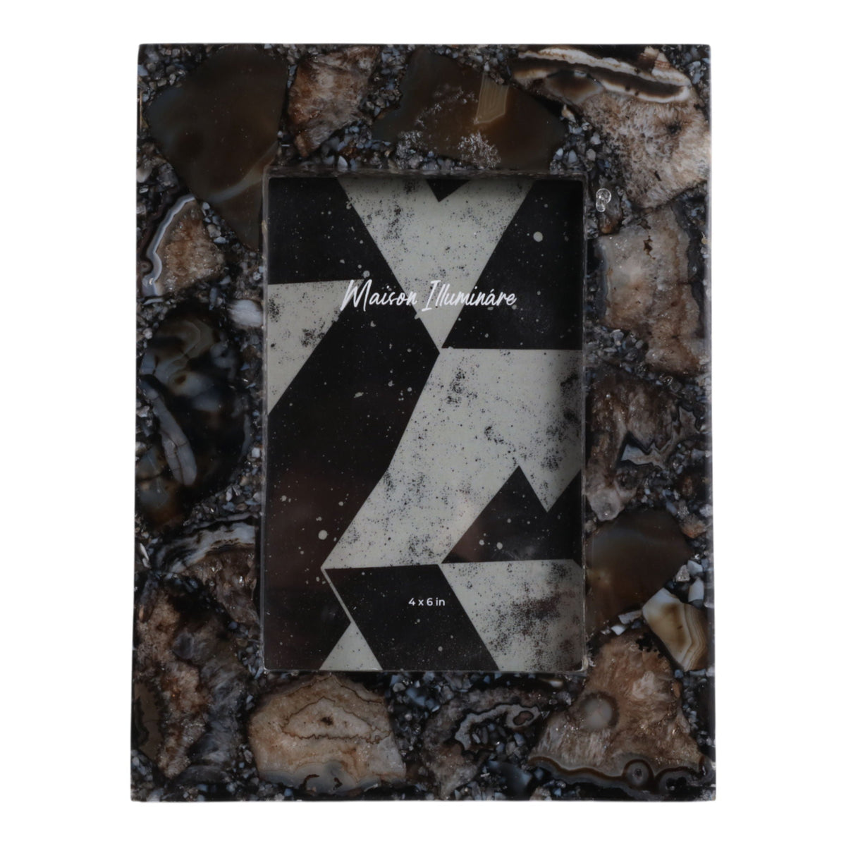 4" x 6" Agate Photo Frame - Black Multi
