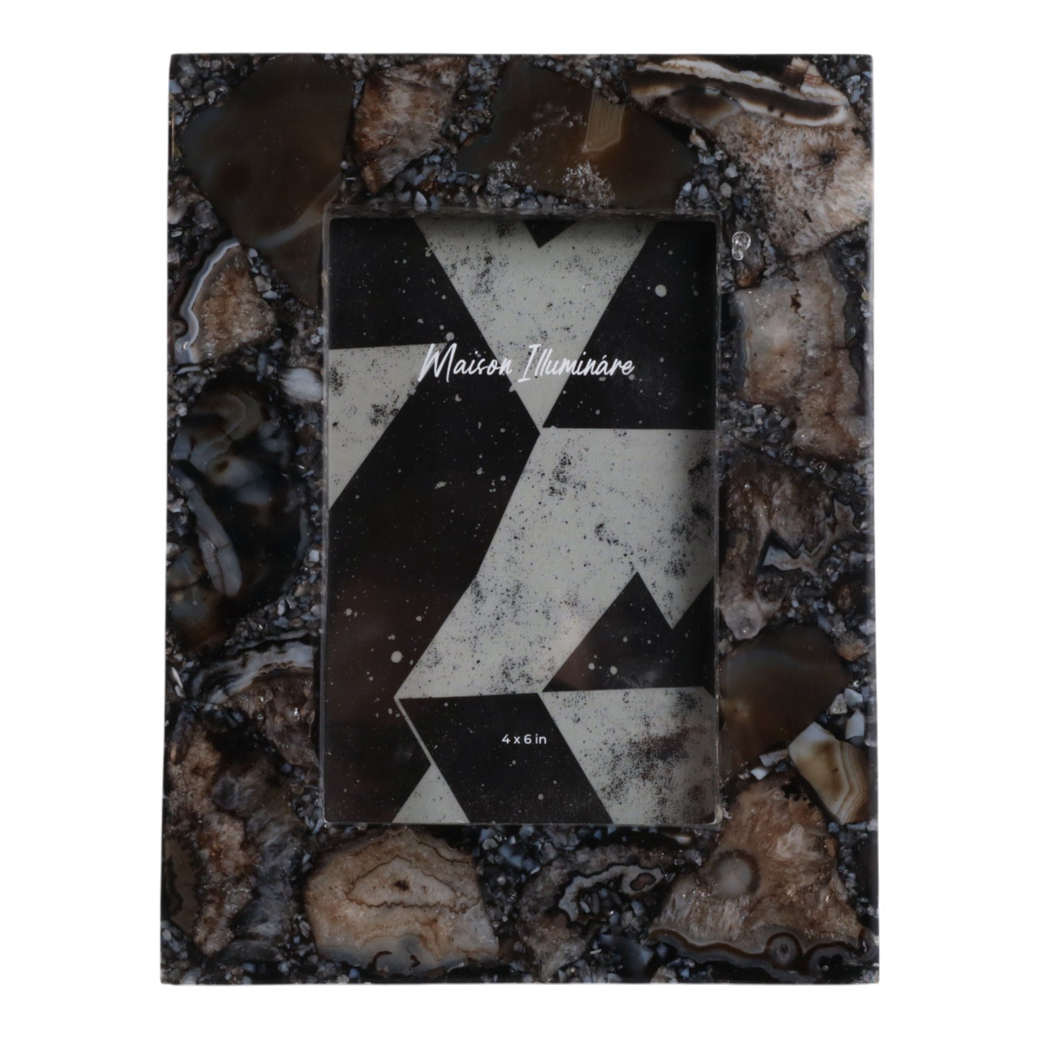 4" x 6" Agate Photo Frame - Black Multi