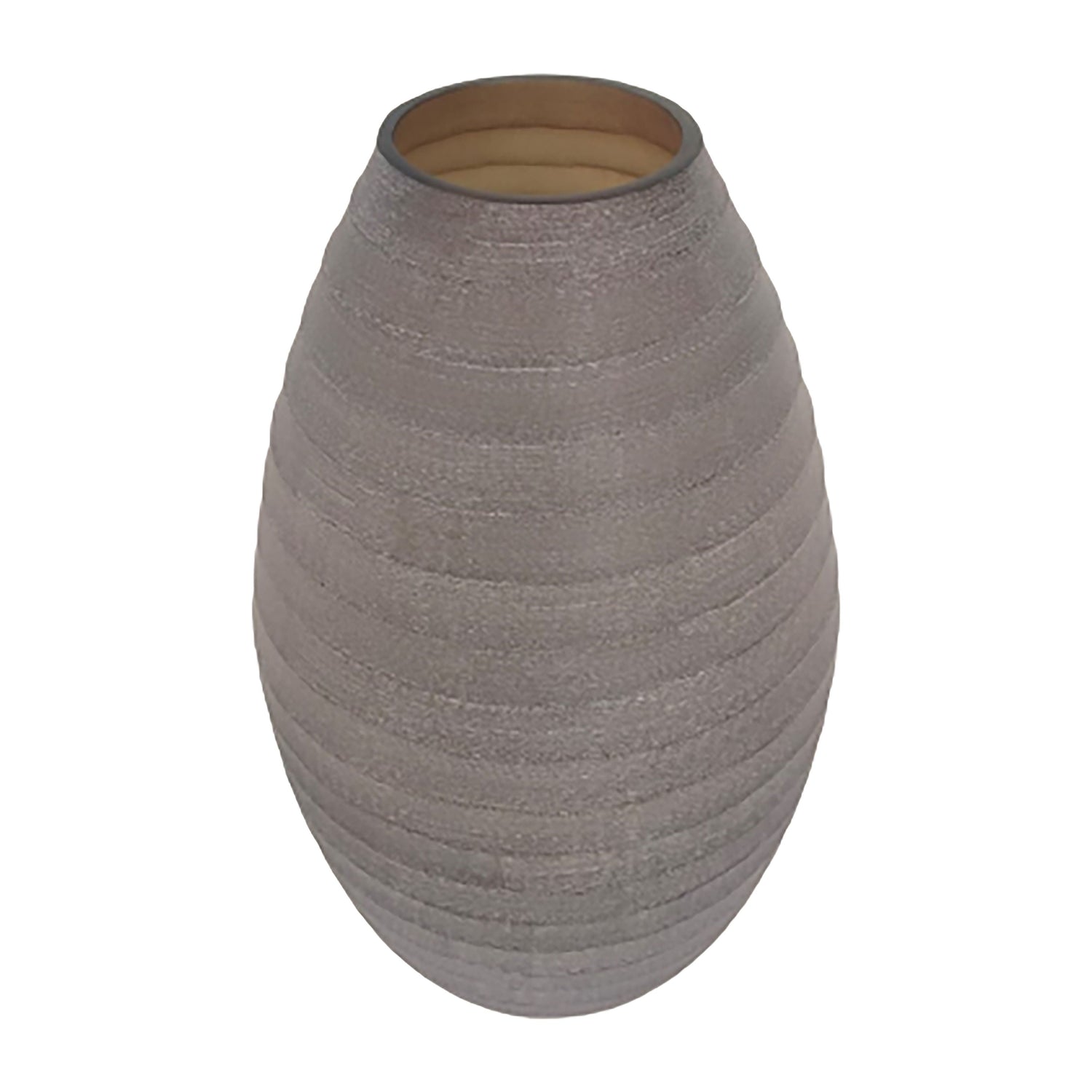 Glass 13" Ridged Urn Vase - Champagne