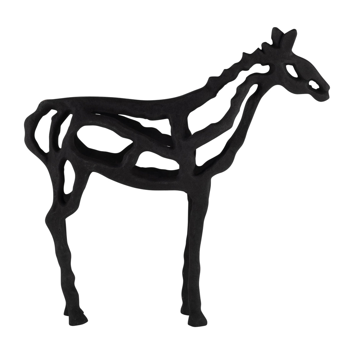Metal Horse Illusion Sculpture 14" - Black