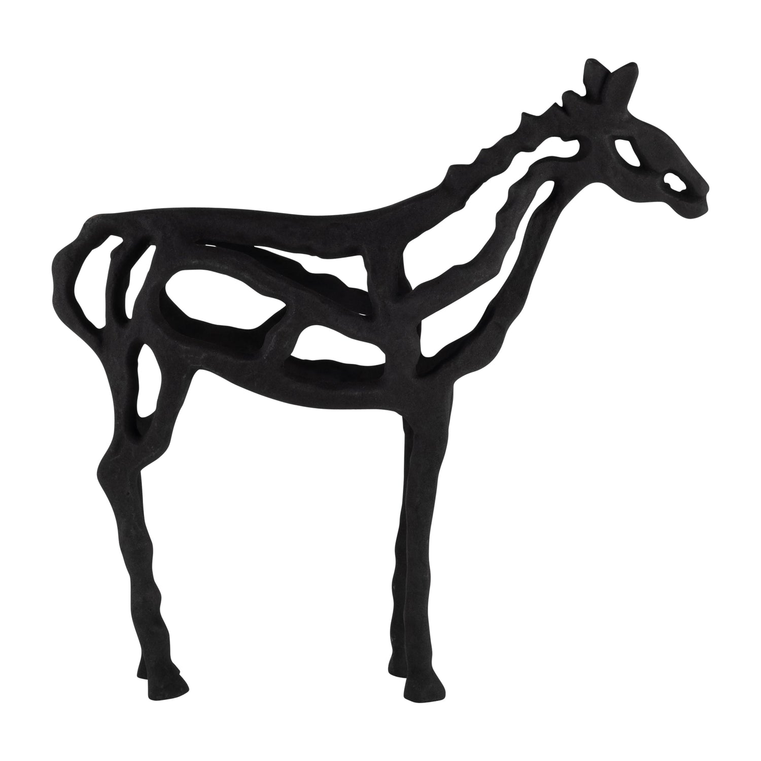 Metal Horse Illusion Sculpture 14" - Black