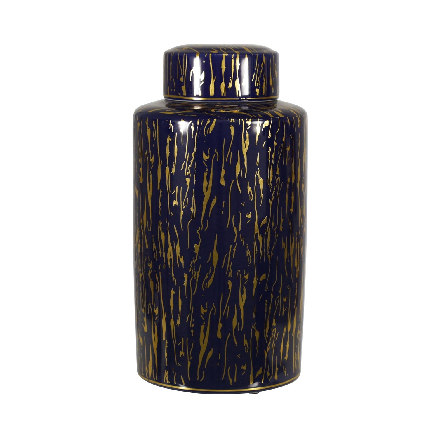 Ceramic Jar 16" - Blue / Gold