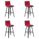 Vienna - Modern Swivel Bar Height Stool - Black Brushed Wood Frame
