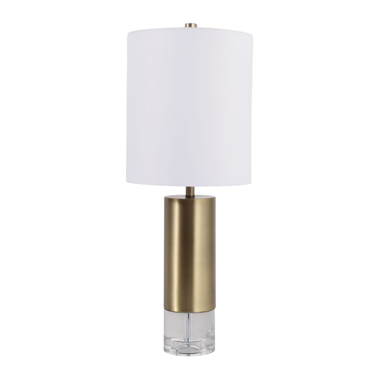 27" Halo Crystal And Metal Table Lamp - Clear / Gold