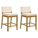 Yaneli - Contemporary Natural Wood Counter Height Kitchen Bar Stool
