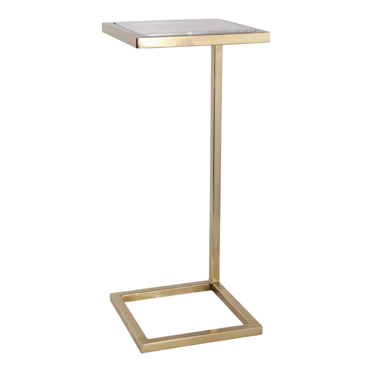 24" Douglas Selenite Accent Table - White