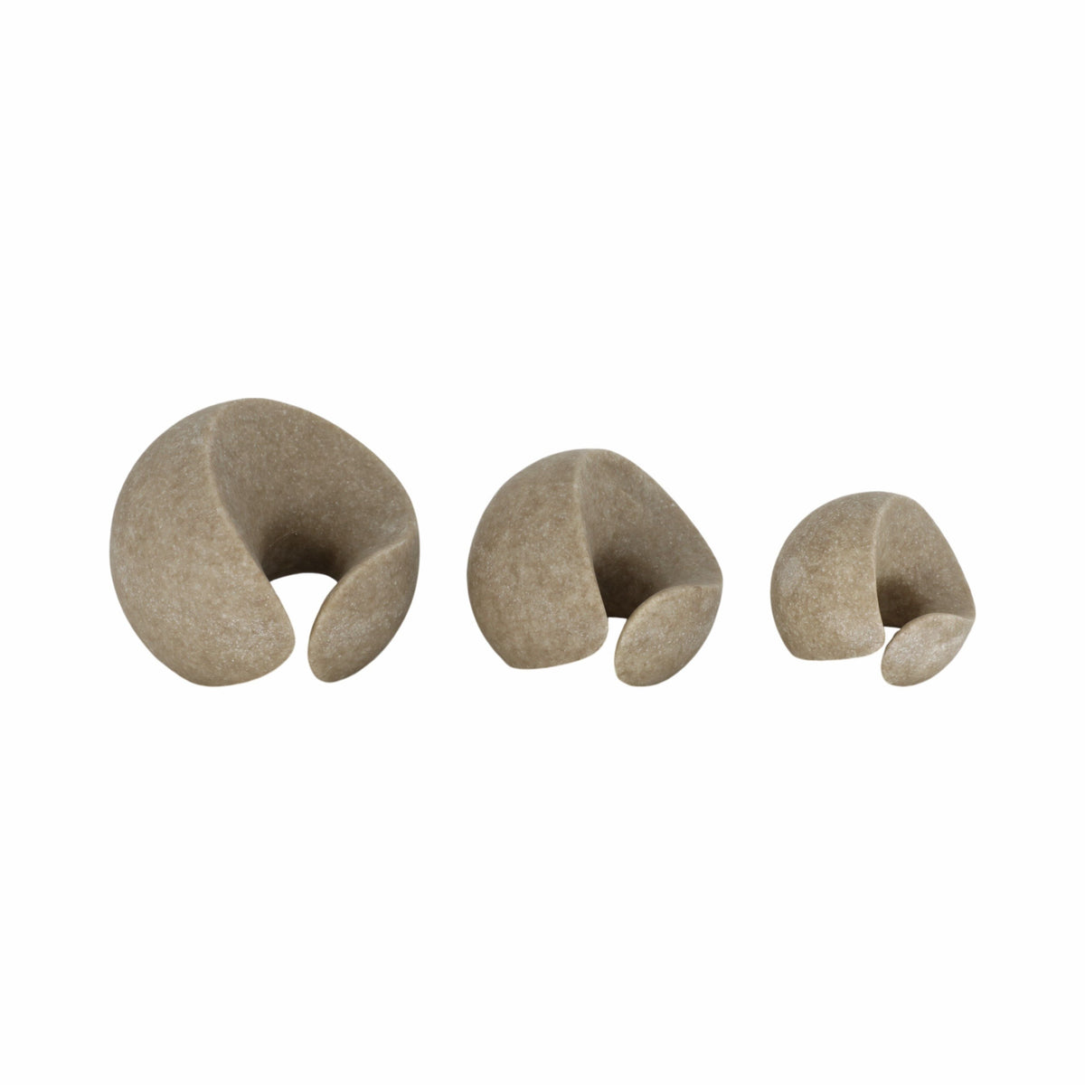 4" / 5" / 6" Flowood Quartz Resin Spheres (Set of 3) - Gray