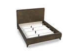 EQY6A4 Broderick Wood Panel Bed In Wild Oats Brown