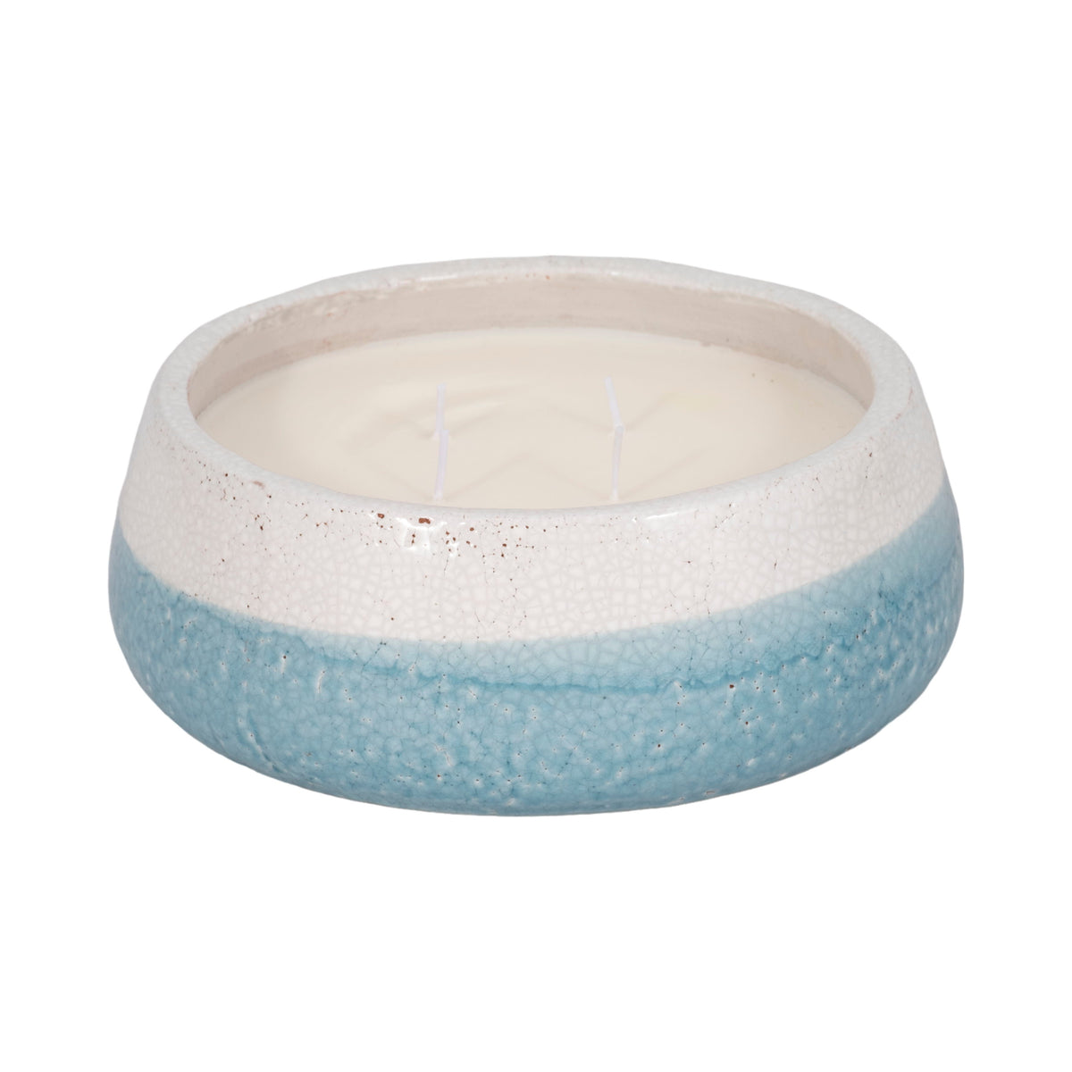Moco Bamboo Bowl Candle - Blue / White