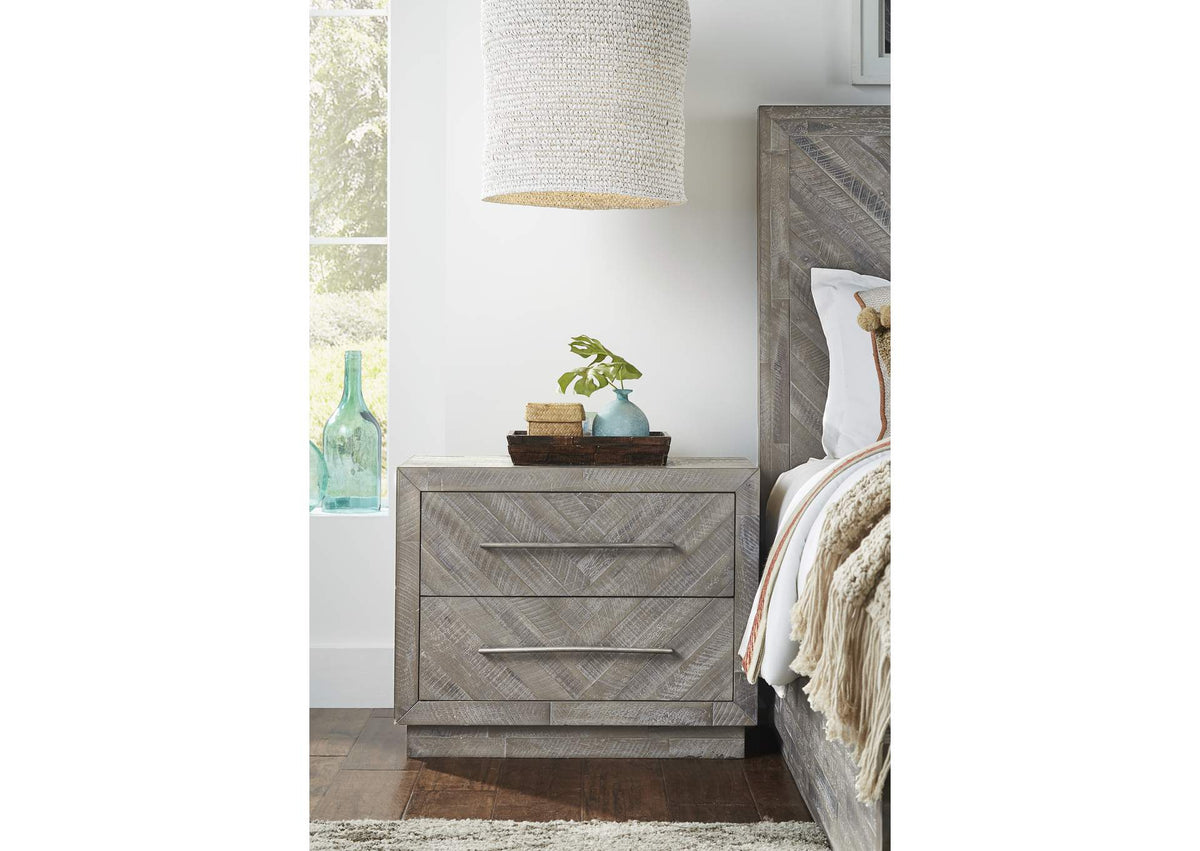 5RS381 Alexandra Solid Wood Two Drawer Nightstand In Rustic Latte